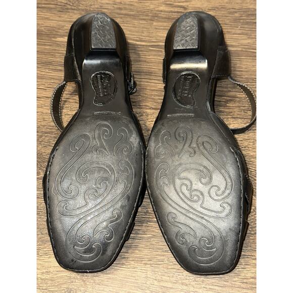 Born Sandals Womens 10M Strappy Kitten Heel Sandals Black Leather - Picture 8 of 9